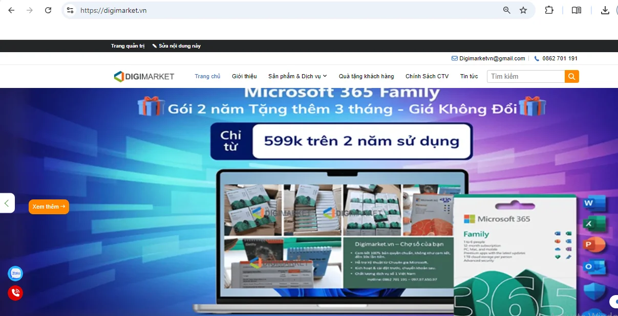 Hướng dẫn sử dụng outlook 365-Đăng ksy tài khoản outlook office 365 trên Digimarket