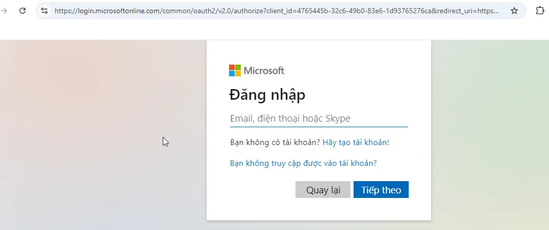 Bước đăng nhập tk microsoft để truy cập vào OneDrive web