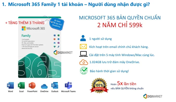 Microsoft 365 Family 1 tài khoản