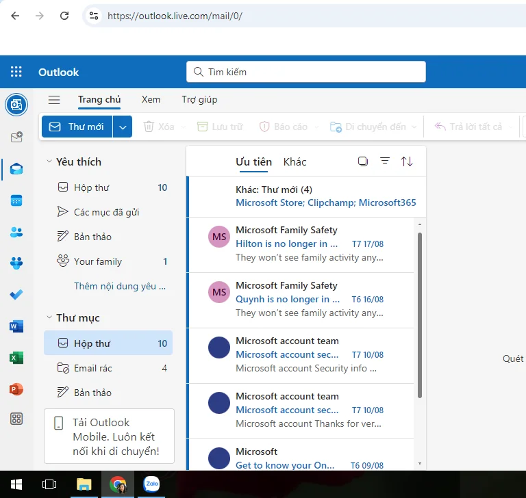 Hướng dẫn sử dụng outlook 365-Đăng nhập vào Webmail