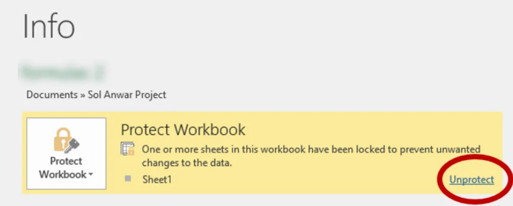 Unprotect Sheet Excel