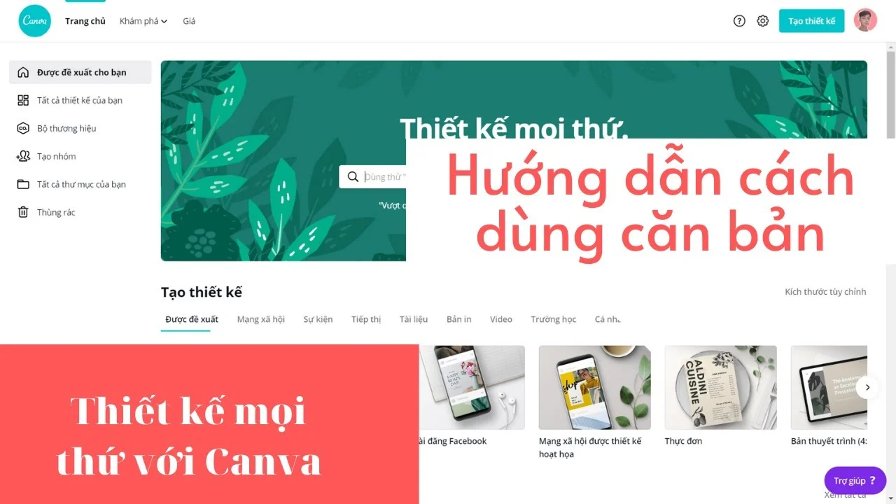 sử dụng Canva trên máy tính