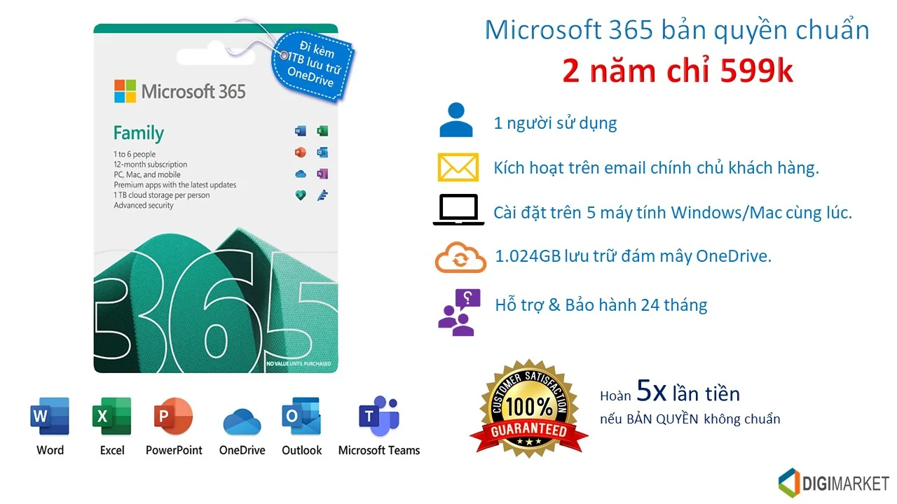 Microsoft 365 bản quyền tại Digimarket 