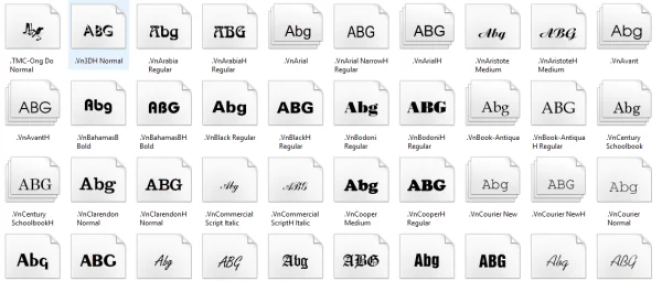 Tải bộ Font đầy đủ cho máy tính của bạn